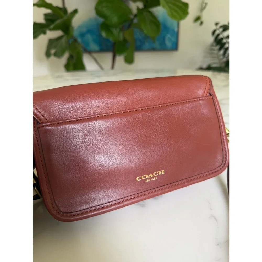 Coach Legacy Leather Penny Shoulder Crossbody Bag 19914 British Tan Cognac